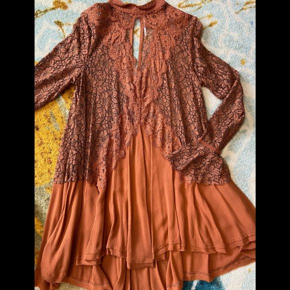 Free People Tell Tale Lace Tunic Dress Size Small Petite - Picture 8 of 11